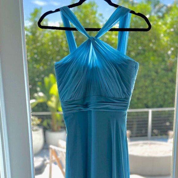 After Six Sky Blue Bridesmaids Dress Size 2 - Picture 1 of 7
